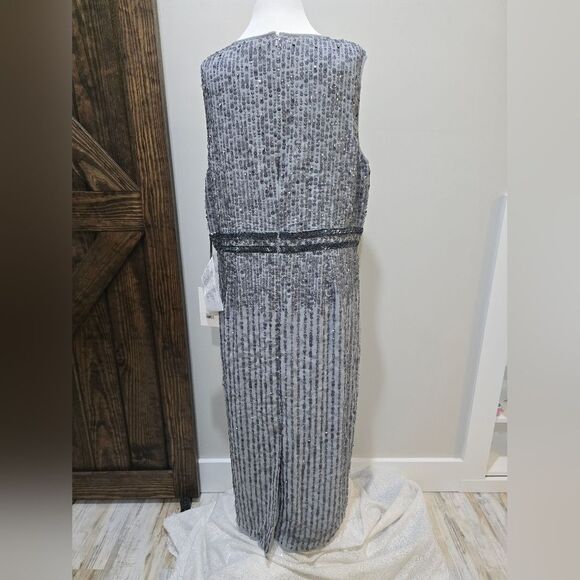 Mac Duggal 10509 Sleeveless Beaded Midi Sheath Cocktail Dress NWT sz 20 gray - Picture 5 of 7